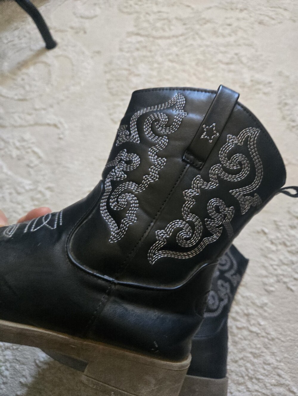 Girls Western Ankle Boots with Embroidered Detail - Picture 3 of 4